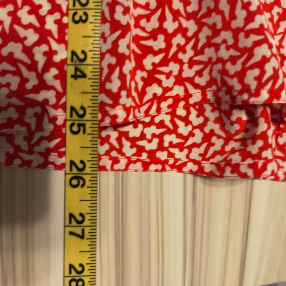 Vintage Nilani  Blouse Red Floral Preppy Elegant Cottagecore Blouse Size 13/14 - Picture 9 of 9